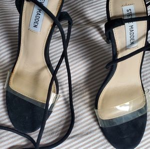 Black high heels sandals